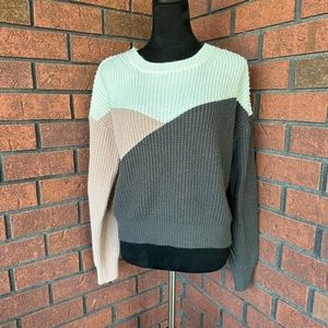 Shein Sweater, Brown/White Block, Size L